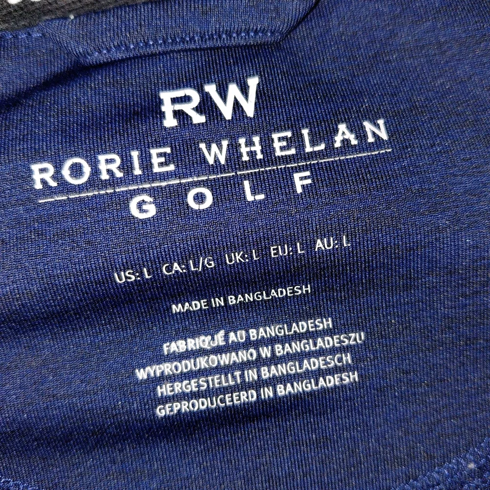 Rorie Whelan Golf Polo Men's Size Large‎  Navy Blue